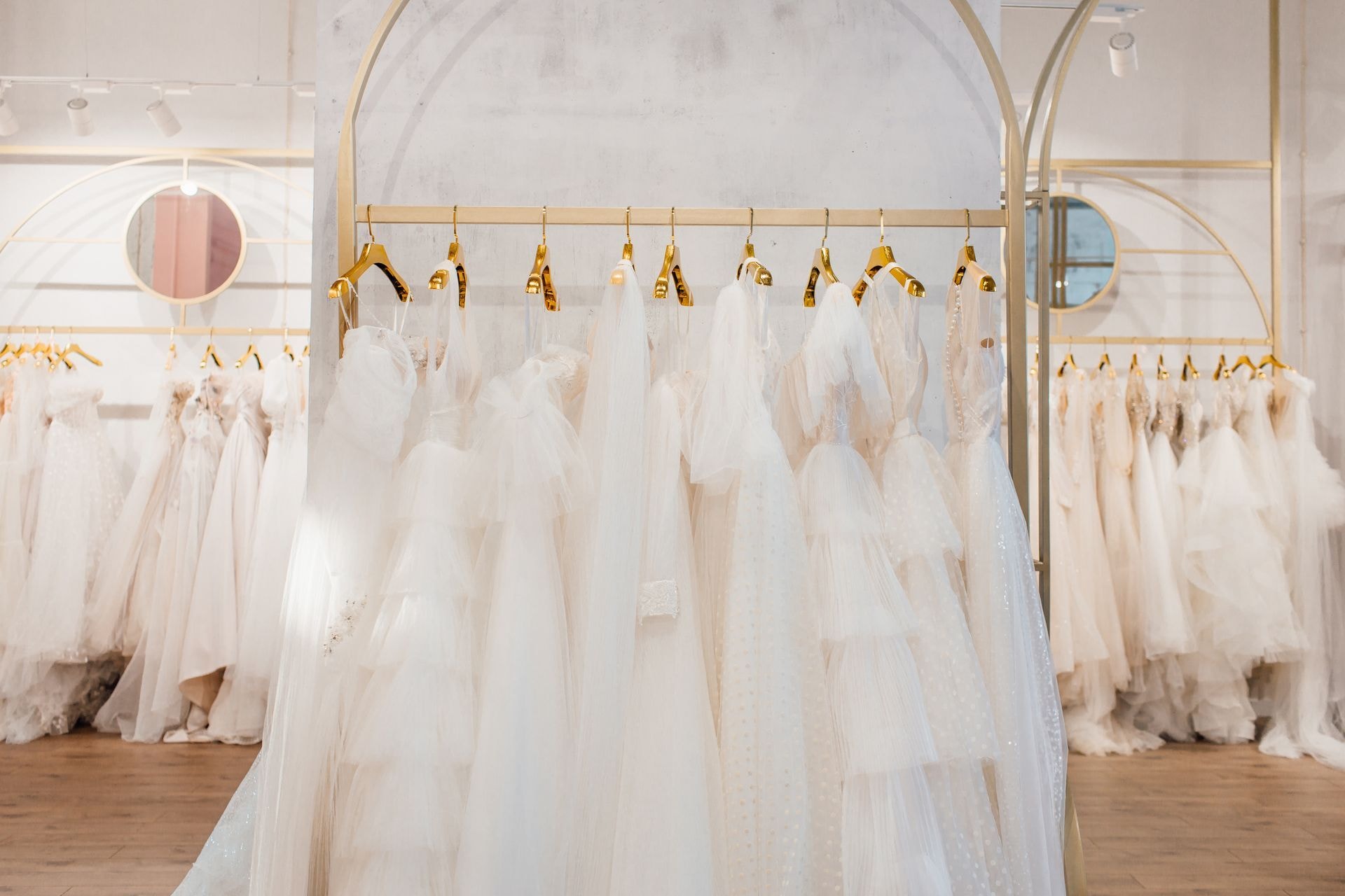 Tanaechi bridal boutique showroom with wedding gowns on display